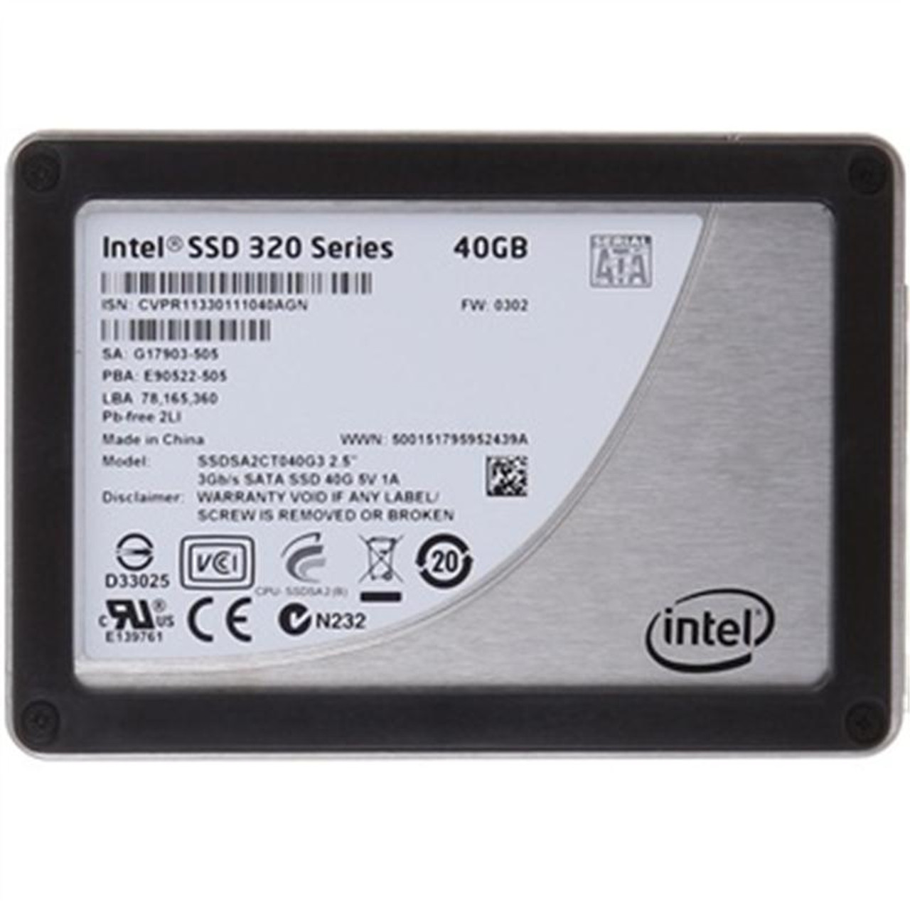 Inquire now for quick delivery - Part No: SSDSA2CT040G310 - Intel