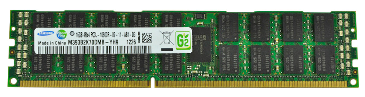 M393B2K70DMB-YH9 - Samsung 16GB (1X16GB) 1333MHz PC3-10600 ECC REGISTERED 4RX4 1.35V CL9 DDR3 SDRAM 240-Pin DIMM SA