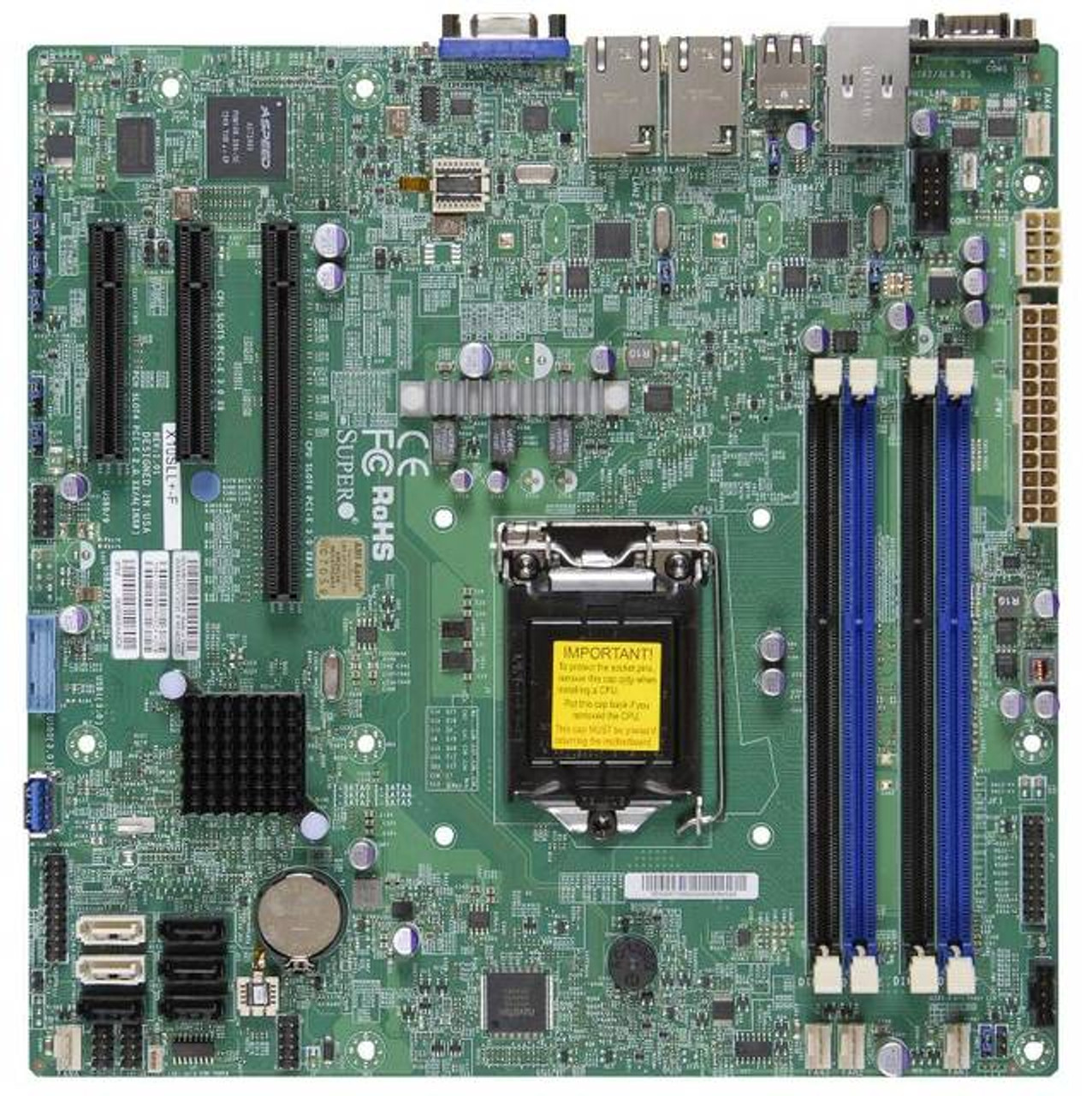 Supermicro X10SLM+-F-B LGA1150/ Intel C224 PCH/ DDR3/ SATA3&USB3.0/ V&2GbE/ MicroATX Server Motherboard