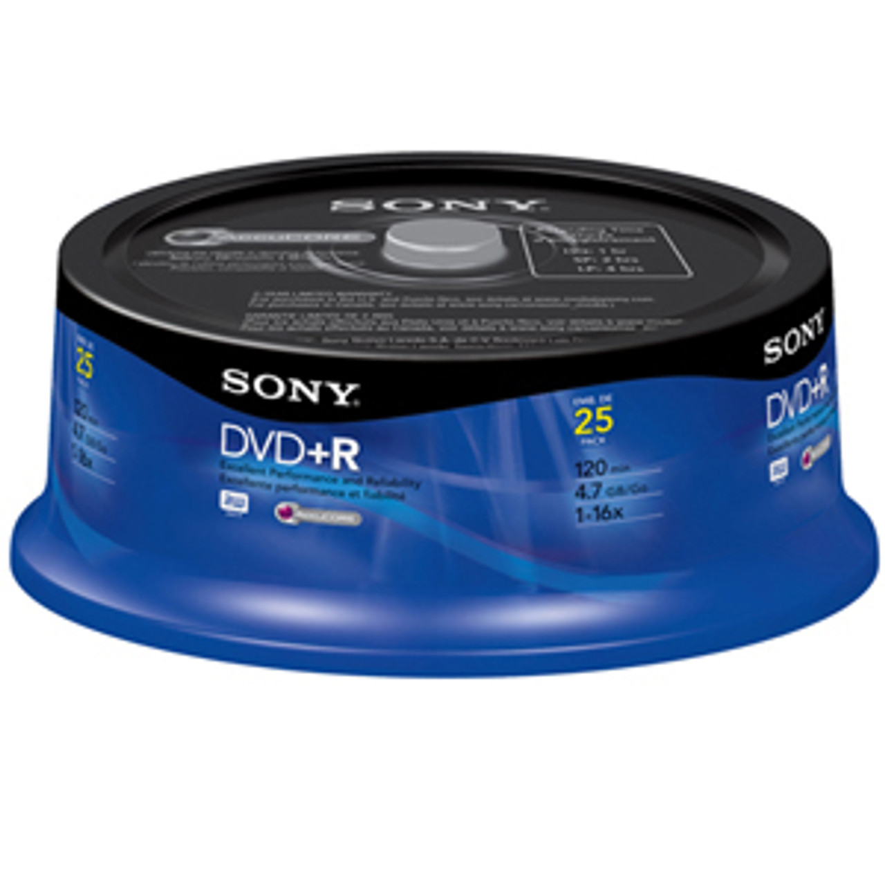 25DPW47RS2 - Sony 4x dvd+RW Media - 4.7GB - 120mm Standard - 25 Pack Spindle
