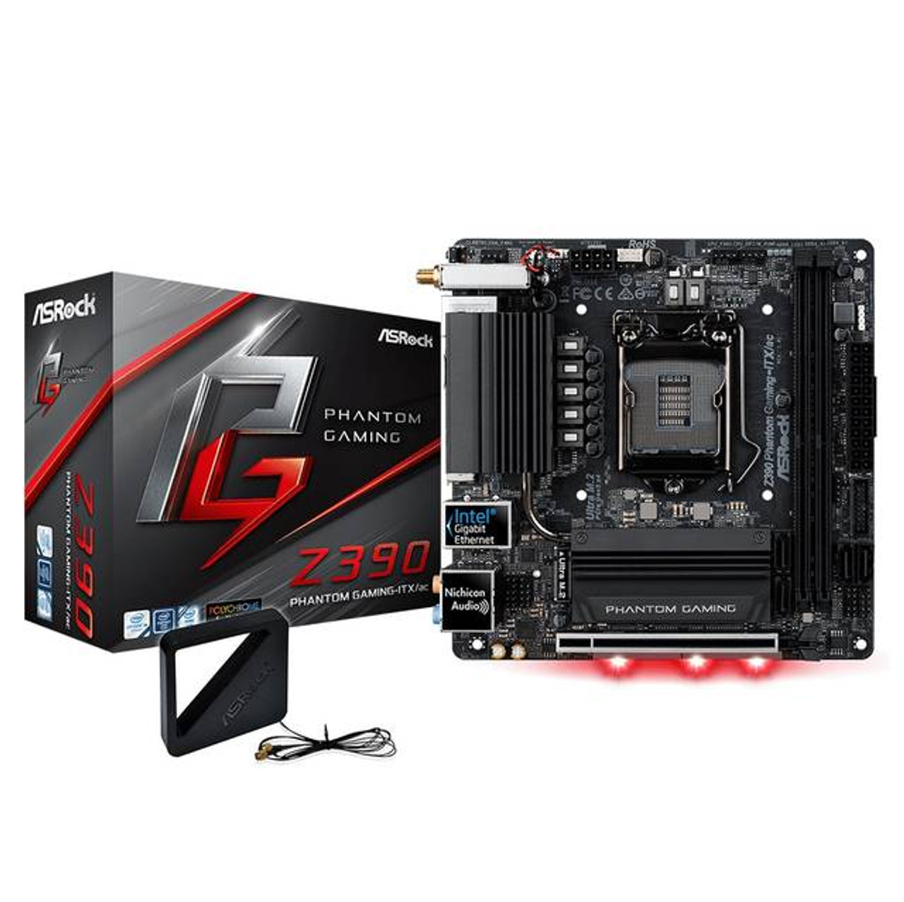 ASRock Z390 PHANTOM GAMING-ITX/AC LGA1151/ Intel Z390/ DDR4/ SATA3&USB3.1/  M.2/ WiFi/ A&GbE/ Mini-ITX