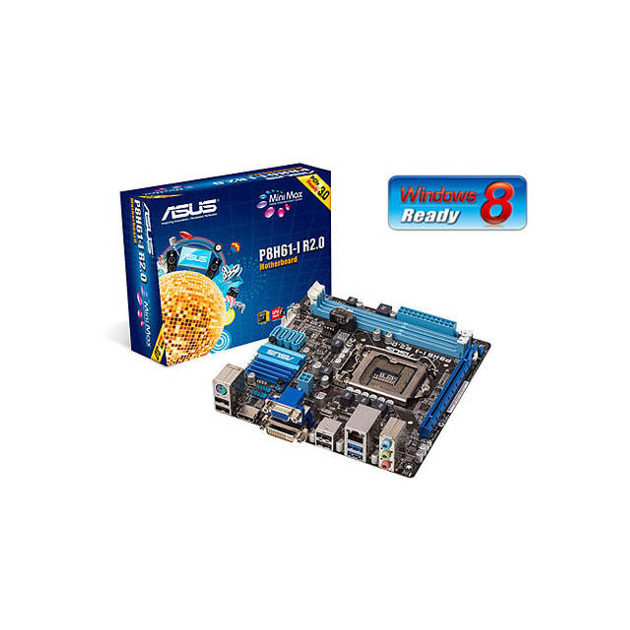 Asus P8H61-I R2.0 LGA1155/ Intel H61(B3)/ DDR3/ A&GbE/ Mini-ITX Motherboard