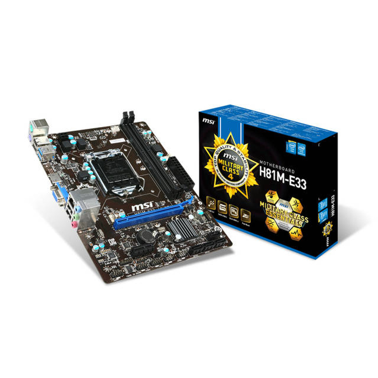 MSI H81M-E33 LGA1150/ Intel H81/ DDR3/ SATA3&USB3.0/ A&GbE/ MicroATX Motherboard