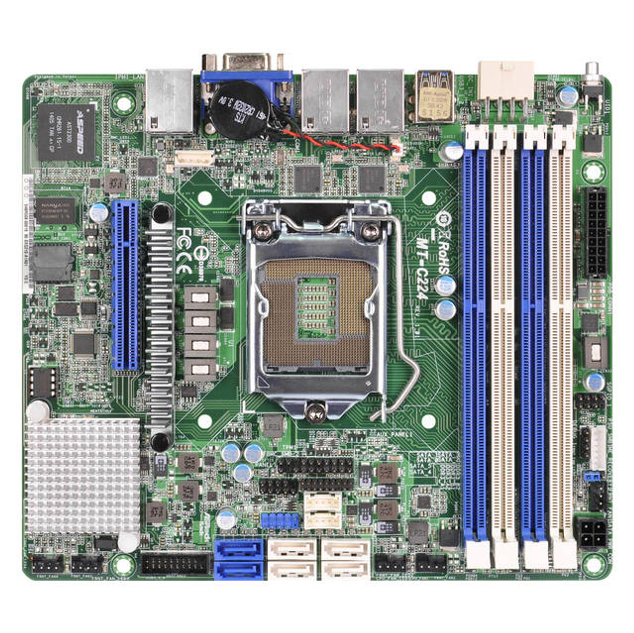 ASRock Rack MT-C224 LGA1150/ Intel C224/ DDR3/ SATA3&USB3.0/ V&2GbE/ Extended Mini-ITX Server Motherboard