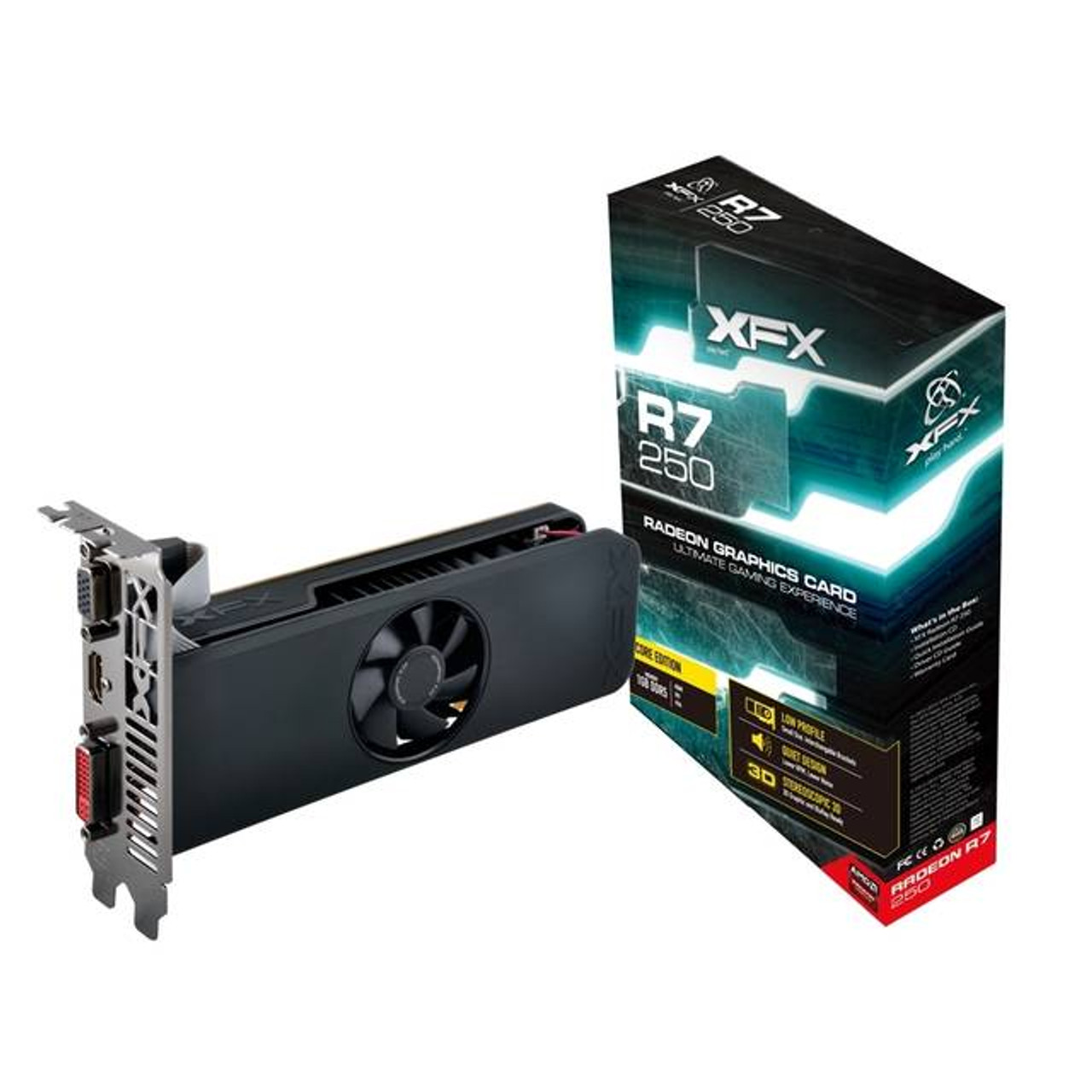 XFX AMD Radeon R7 250 1GB GDDR5 VGA/DVI/HDMI Low Profile PCI-Express Video Card