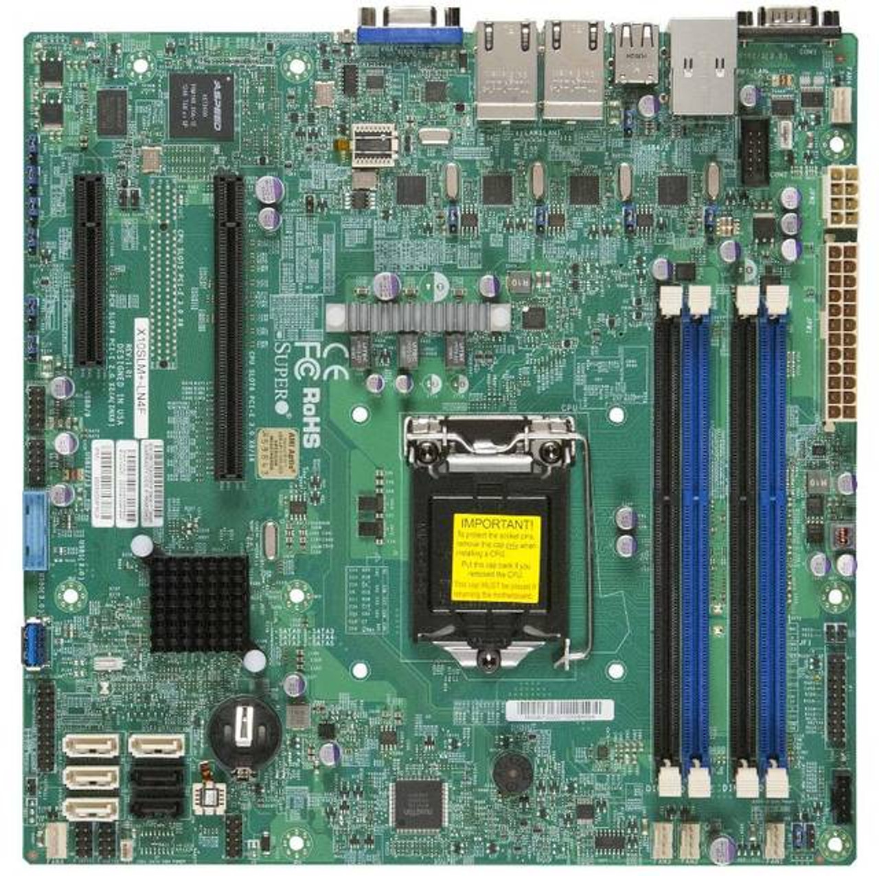 Supermicro X10SLM+-LN4F-O LGA1150/ Intel C224/ DDR3/ SATA3&USB3.0/ V&4GbE/ MicroATX Server Motherboard