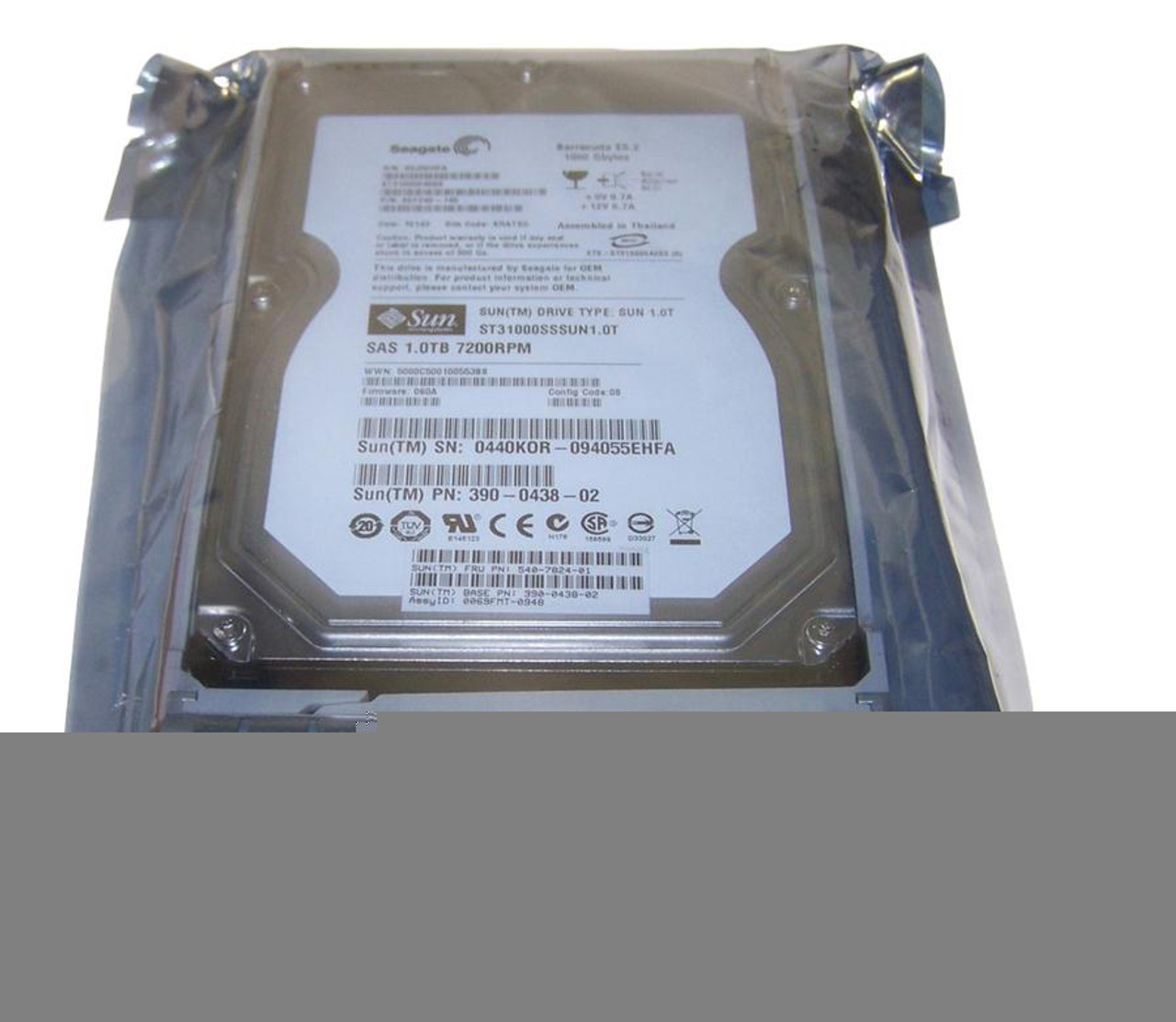 390-0438 - Sun 1TB 7200RPM SAS 6GB/s Hot-Pluggable 3.5-inch Hard Drive 390-0438 - Sun 1TB 7200RPM SAS 6GB/s Hot-Pluggable 3.5-inch Hard Drive