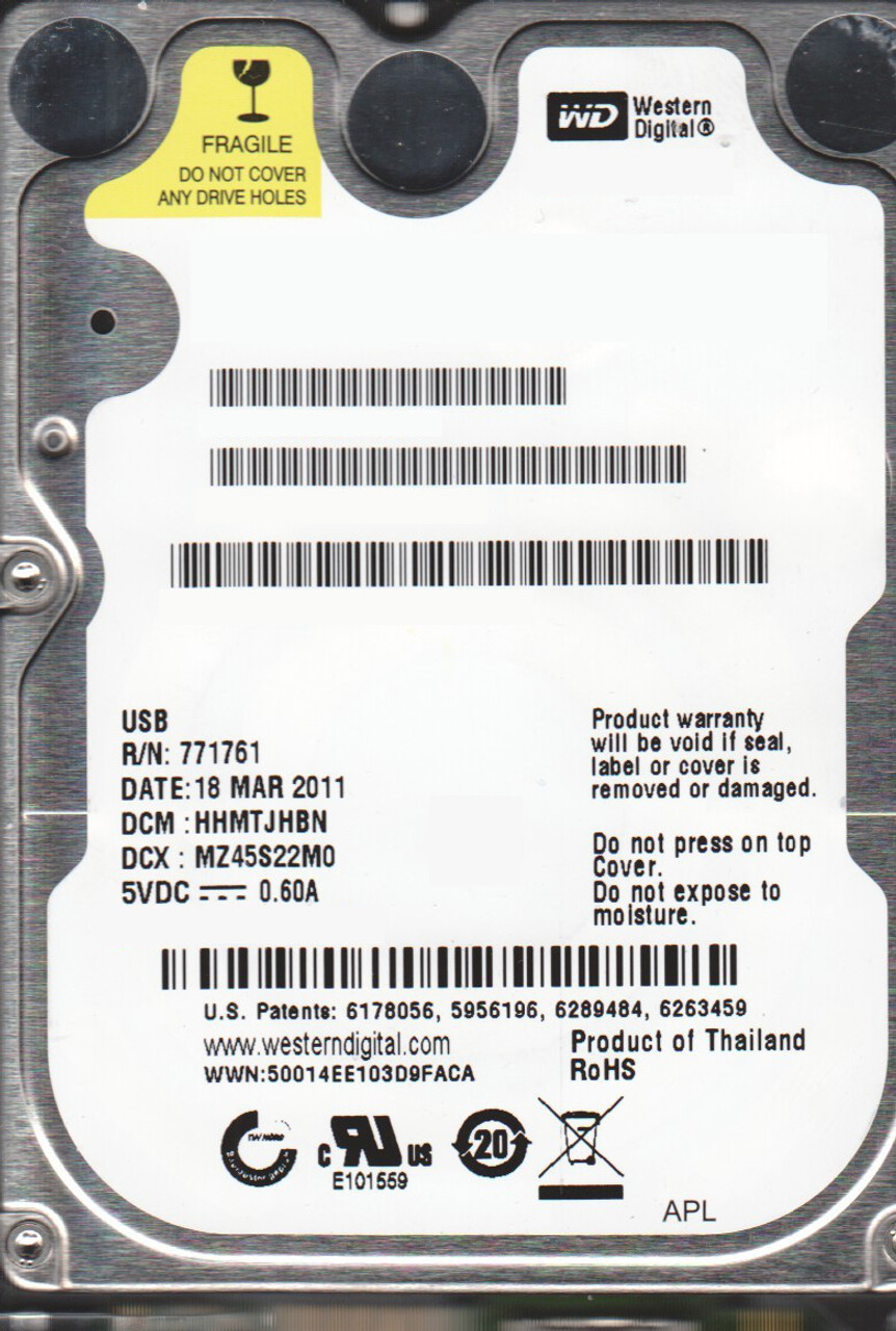 WD5000BMVW-11AMCS2 - Western Digital 500GB 5400RPM USB 3.0 2.5-inch Hard Drive for WD Passport
