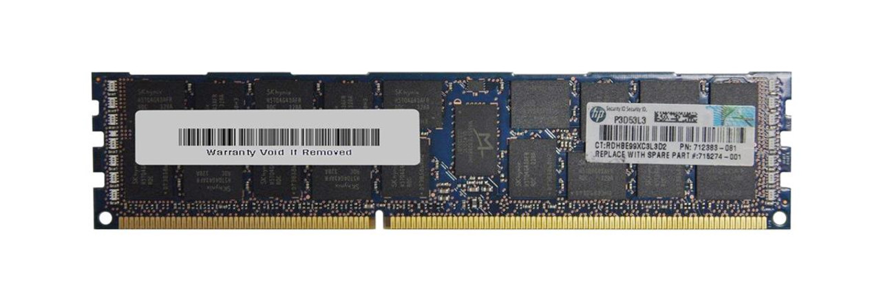 715274-001 - HP 16GB PC3-14900 DDR3-1866MHz ECC Registered CL13 240-Pin DIMM 1Gx4 Dual Rank Memory Module