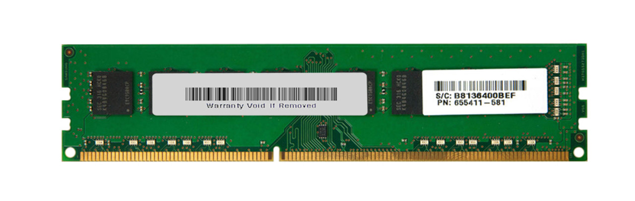 655411-581 - HP 8GB PC3-12800 DDR3-1600MHz non-ECC Unbuffered CL11 240-Pin DIMM Dual Rank Memory Module