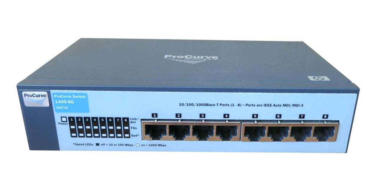 J9077-61102 - HP ProCurve 1400-8G Unmanaged Gigabit Ethernet Switch 8 x 10/100/1000Base-T LAN