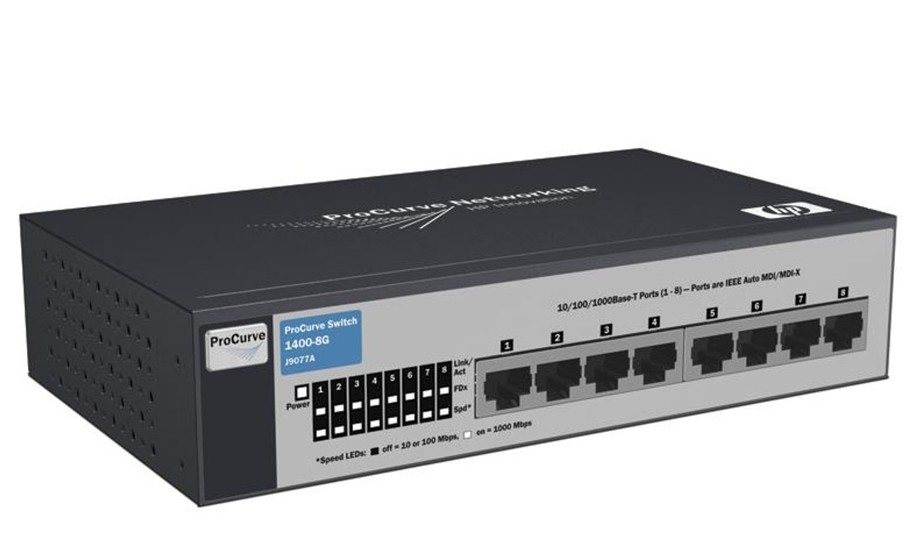 J9077A#ABA - HP ProCurve 1400-8G Unmanaged Gigabit Ethernet Switch 8 x 10/100/1000Base-T LAN