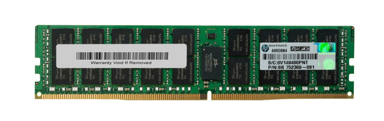 752369-081 - HP 16GB PC4-17000 DDR4-2133MHz ECC Registered CL15 288-Pin DIMM Dual Rank Memory Module