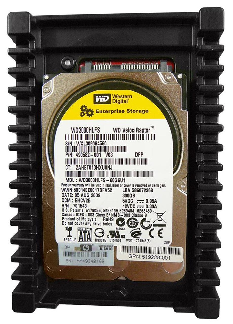 519226-B21 - HP 300GB 10000RPM SATA 6GB/s 32MB Cache 3.5-inch Hard Drive with IcePack Heatsink