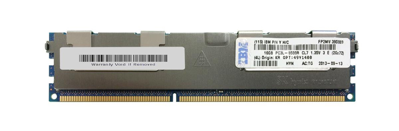 49Y1400 - IBM 16GB(1X16GB)1066MHz PC3-8500 240-Pin Quad Rank X4 CL7 1.35VOLT ECC Registered DDR3 SDRAM LP RDIMM IBM Memory for SYSTE