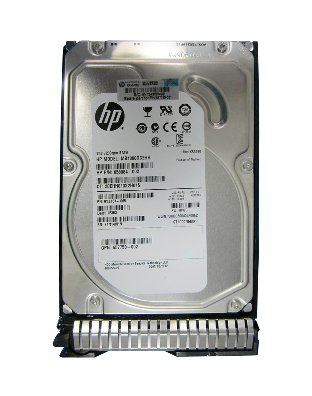 658084-002 - HP 1TB 7200RPM SATA 6GB/s NCQ MidLine 3.5-inch Hard Drive
