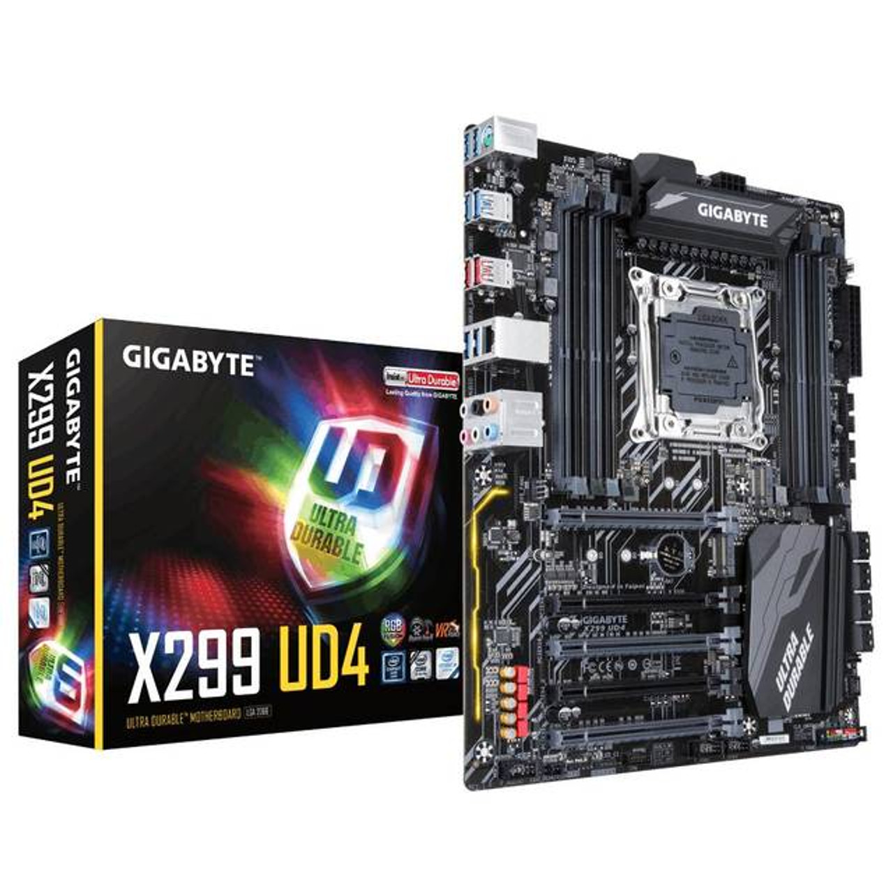 GIGABYTE X299 UD4 LGA2066/ Intel X299/ DDR4/ Quad CrossFireX & Quad SLI/ SATA3&USB3.1/ M.2/ A&GbE/ ATX Motherboard