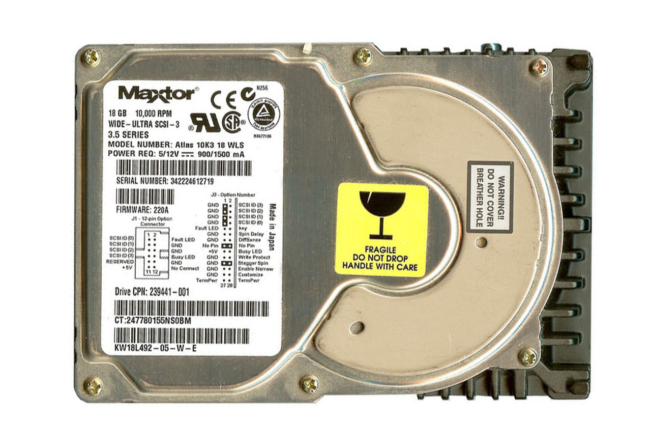 239441-001-U - HP 18GB 10000RPM Ultra-160 SCSI 68-Pin 3.5-inch Hard Drive