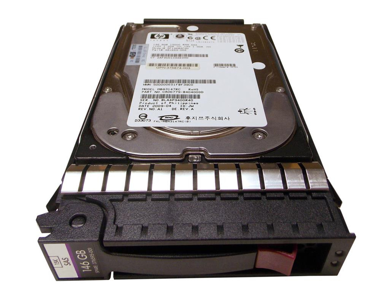 376595R-001 - HP 146GB 15000RPM SAS 3GB/s Hot-Pluggable Single Port 3.5-inch Hard Drive