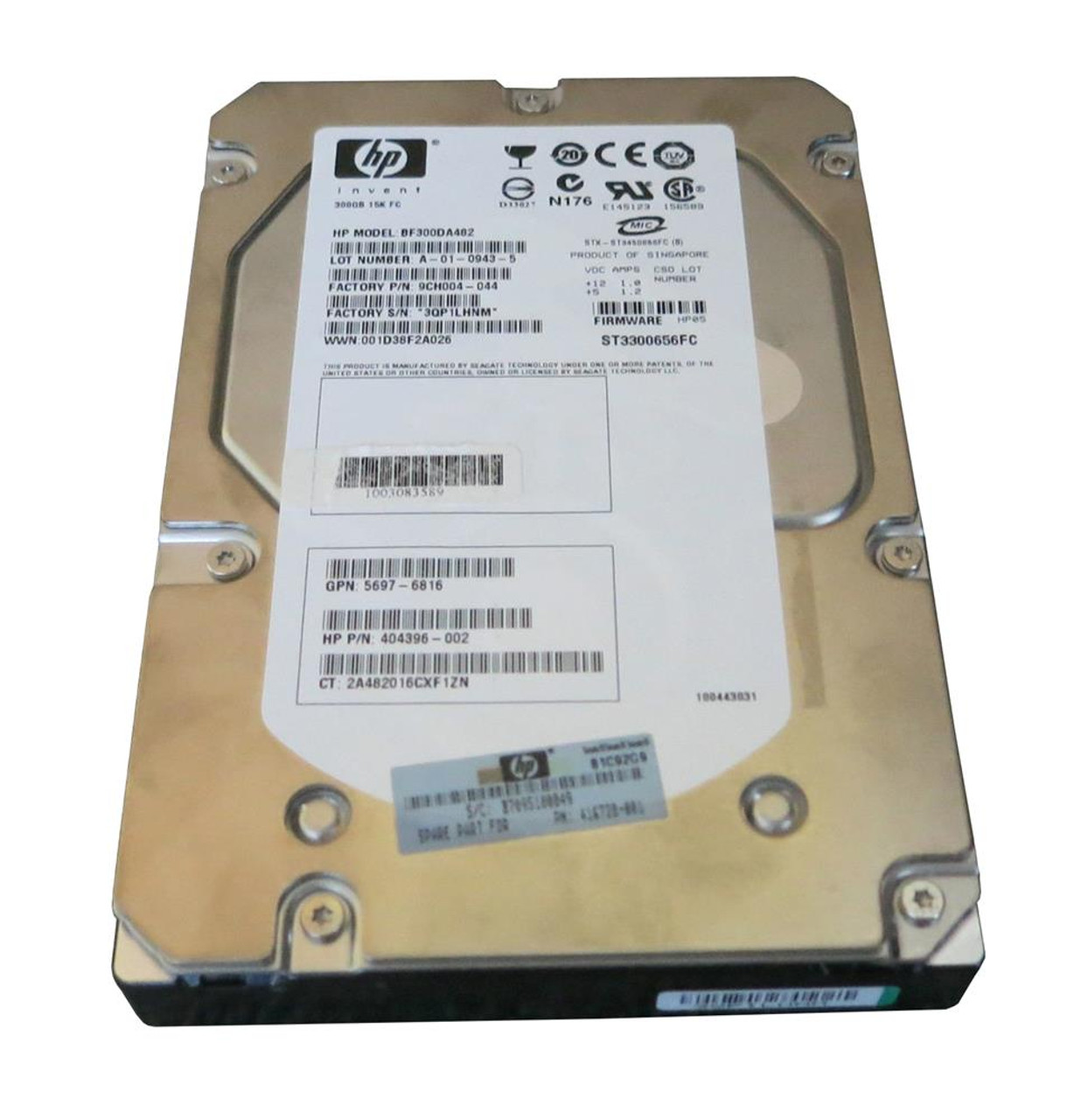 404396R-002 - HP 300GB 15000RPM Fibre Channel 4GB/s Hot-Pluggable Dual Port 3.5-inch Hard Drive