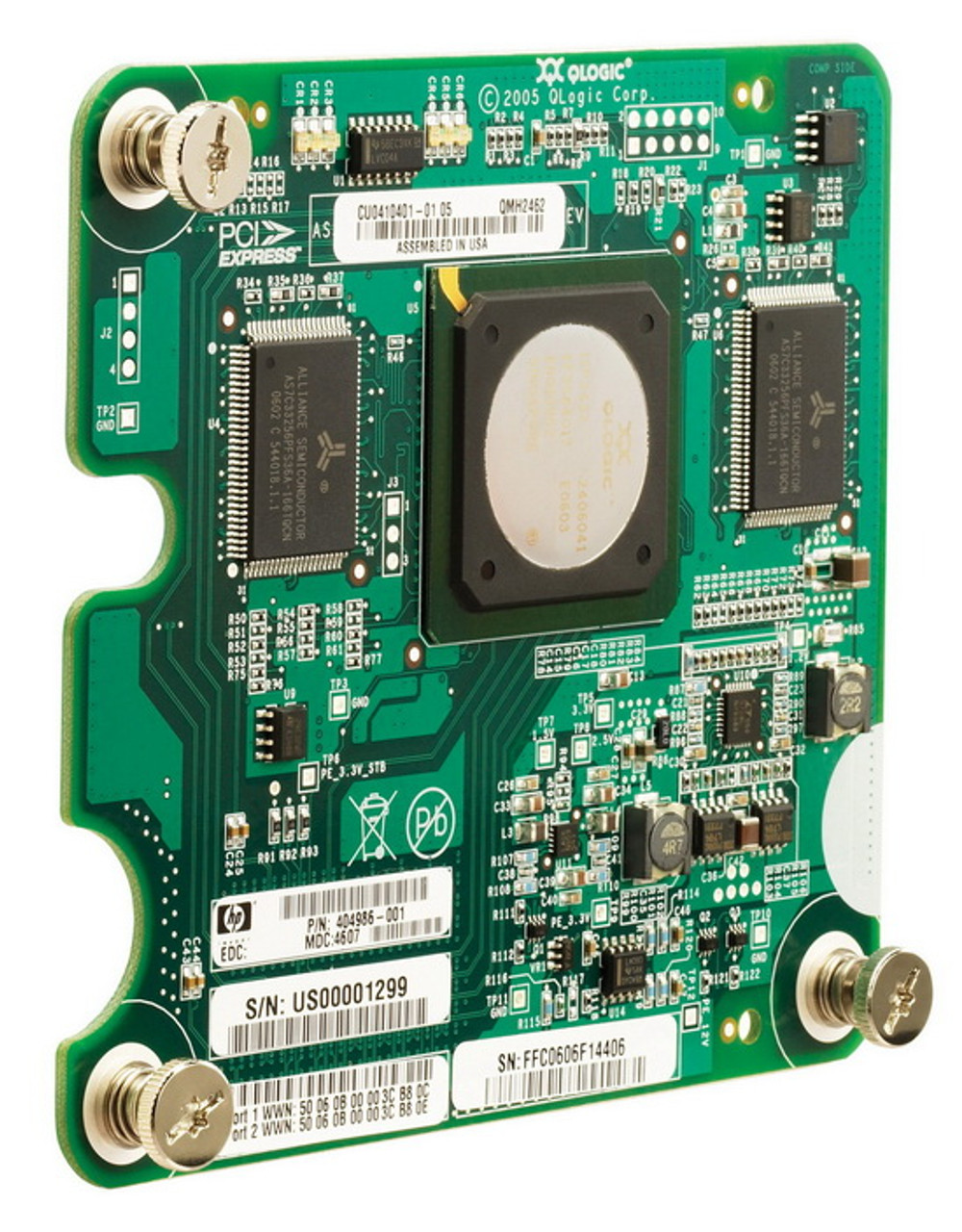 405920-001 - HP 4GB PCI-Express Dual Port Fibre Channel Mezzanine Host Bus Adapter Storage Controller for HP BL460c Blade Server