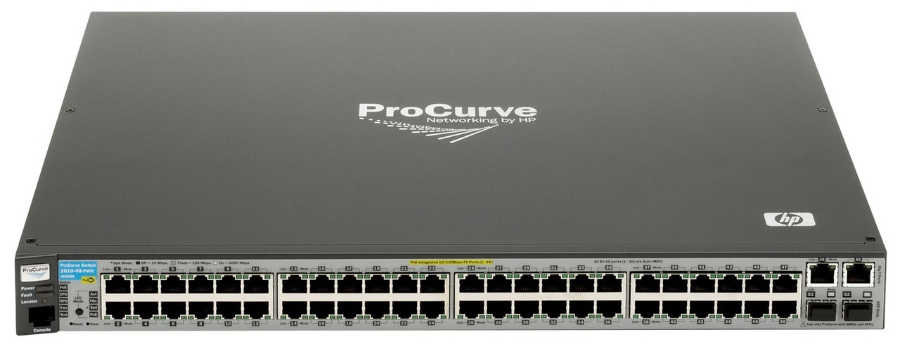J9088-60101 - HP ProCurve E2610-48 48-Ports Fast Ethernet 10Base-T/100Base-TX Managed Switch 2 x SFP (mini-GBIC) 2 x Gigabit Ethernet Ports