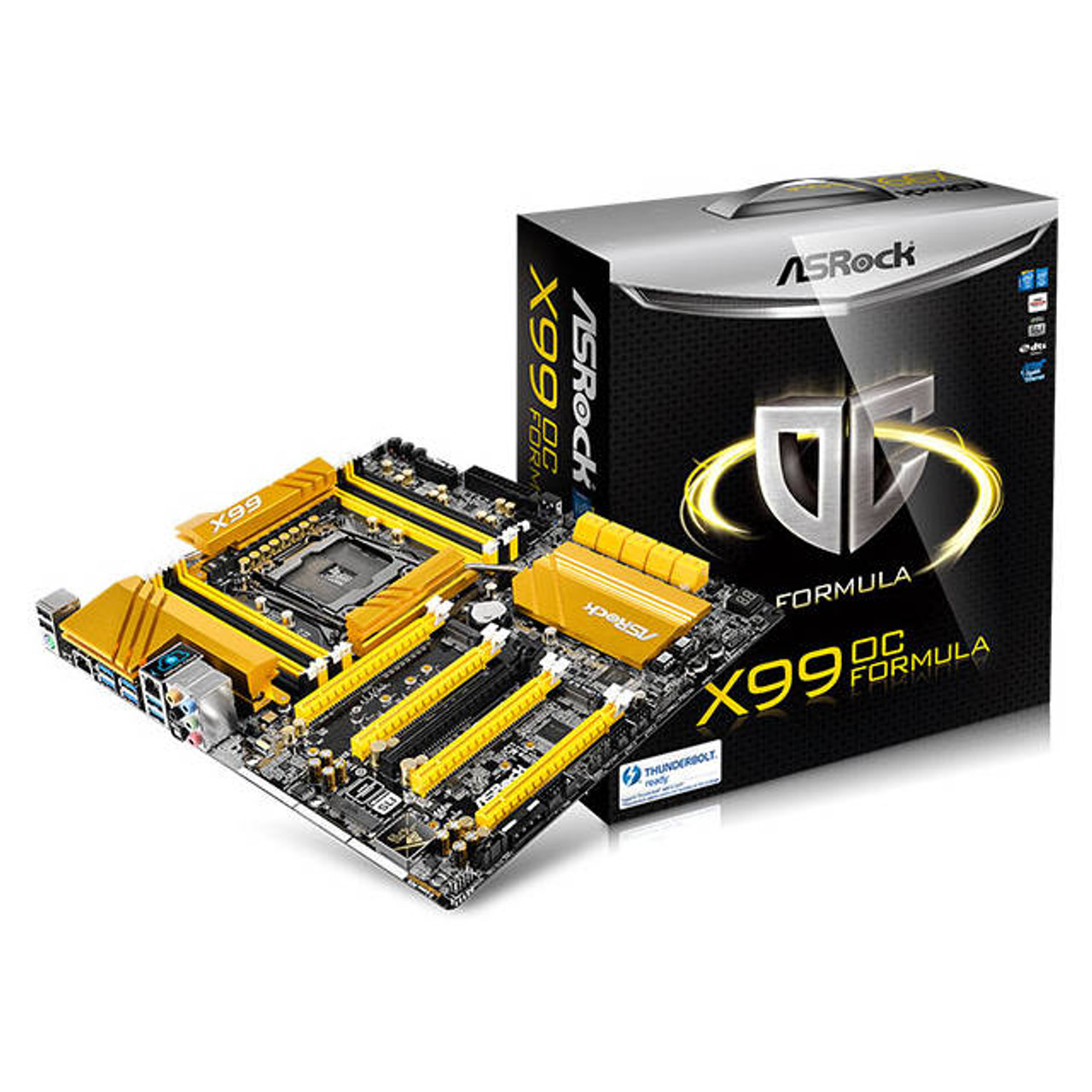 ASRock X99 OC FORMULA LGA2011-v3/ Intel X99/ DDR4/ Quad CrossFireX & Quad SLI/ SATA3&USB3.0/ M.2/ A&2GbE/ EATX Motherboard