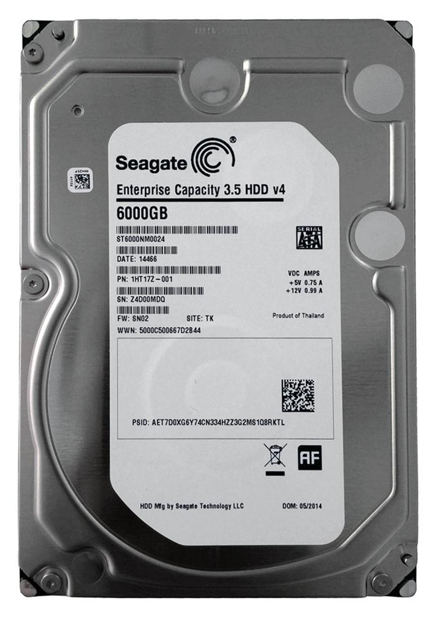 ST6000NM0024 - Seagate Enterprise CAPACITY V.4 6TB 7200RPM SATA 6GB/s 512E 128MB Cache 3.5-inch Hard Drive