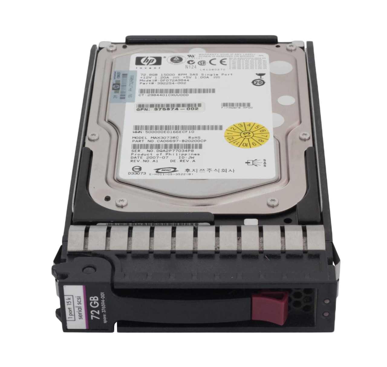 392254-002-CS3 - HP 73GB 15000RPM SAS 3GB/s Hot-Pluggable Dual Port 3.5-inch Hard Drive