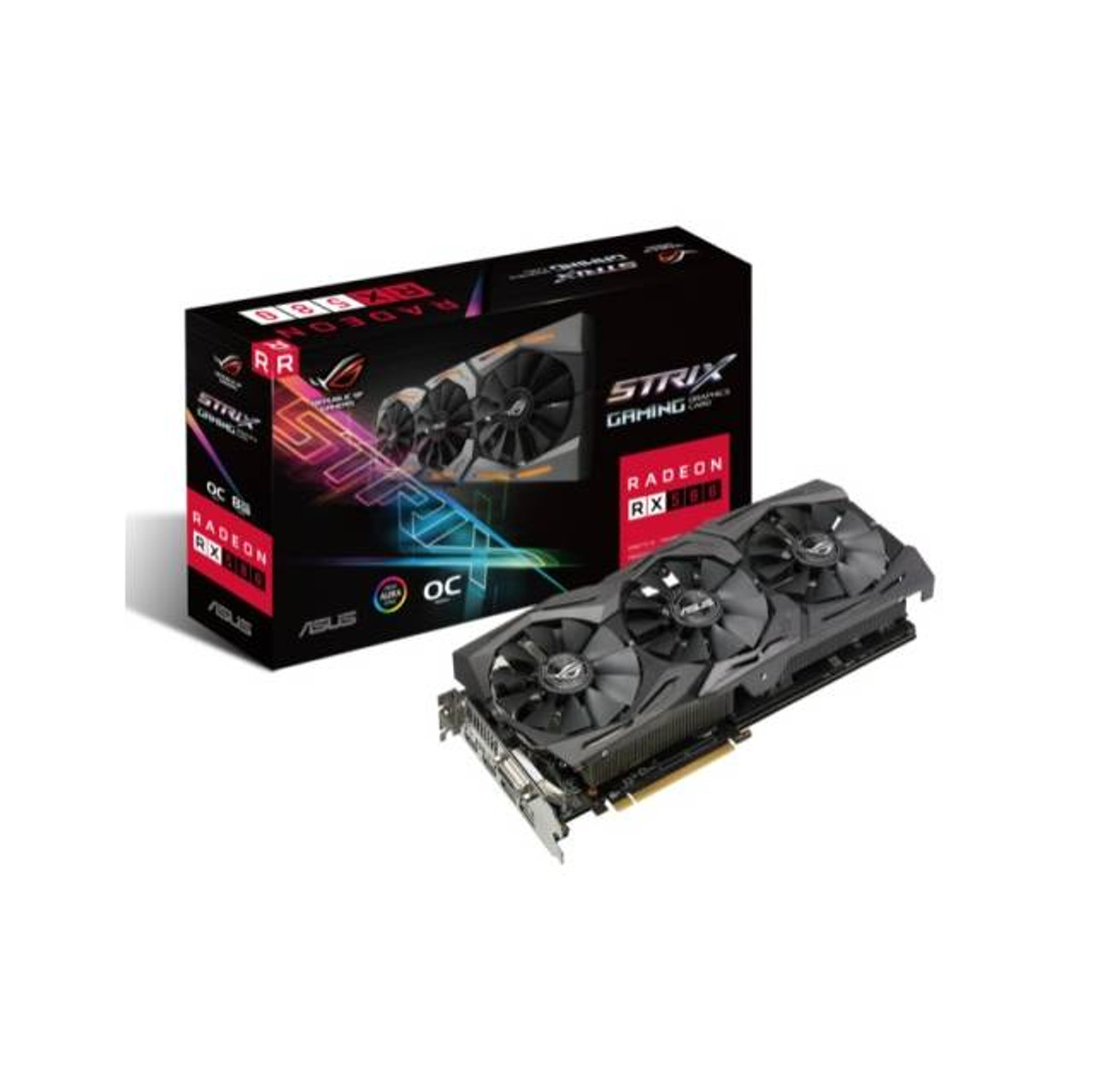 Asus AMD Radeon STRIX RX 580 OC GAMING 8GB GDDR5 DVI/2HDMI/2DisplayPort  PCI-Express Video Card