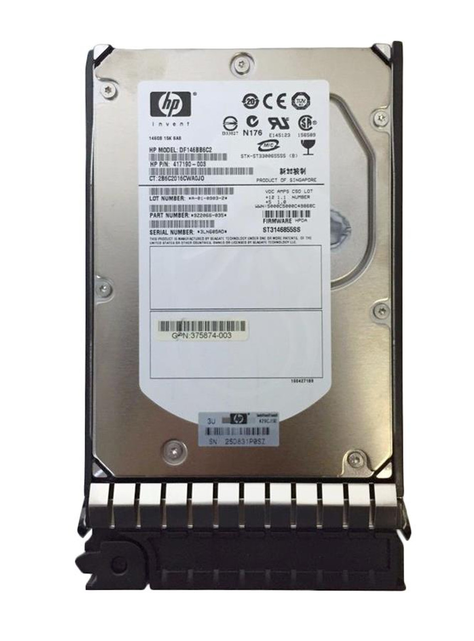 417190-003N - HP 146GB 15000RPM SAS 3GB/s Hot-Pluggable Dual Port 3.5-inch Hard Drive