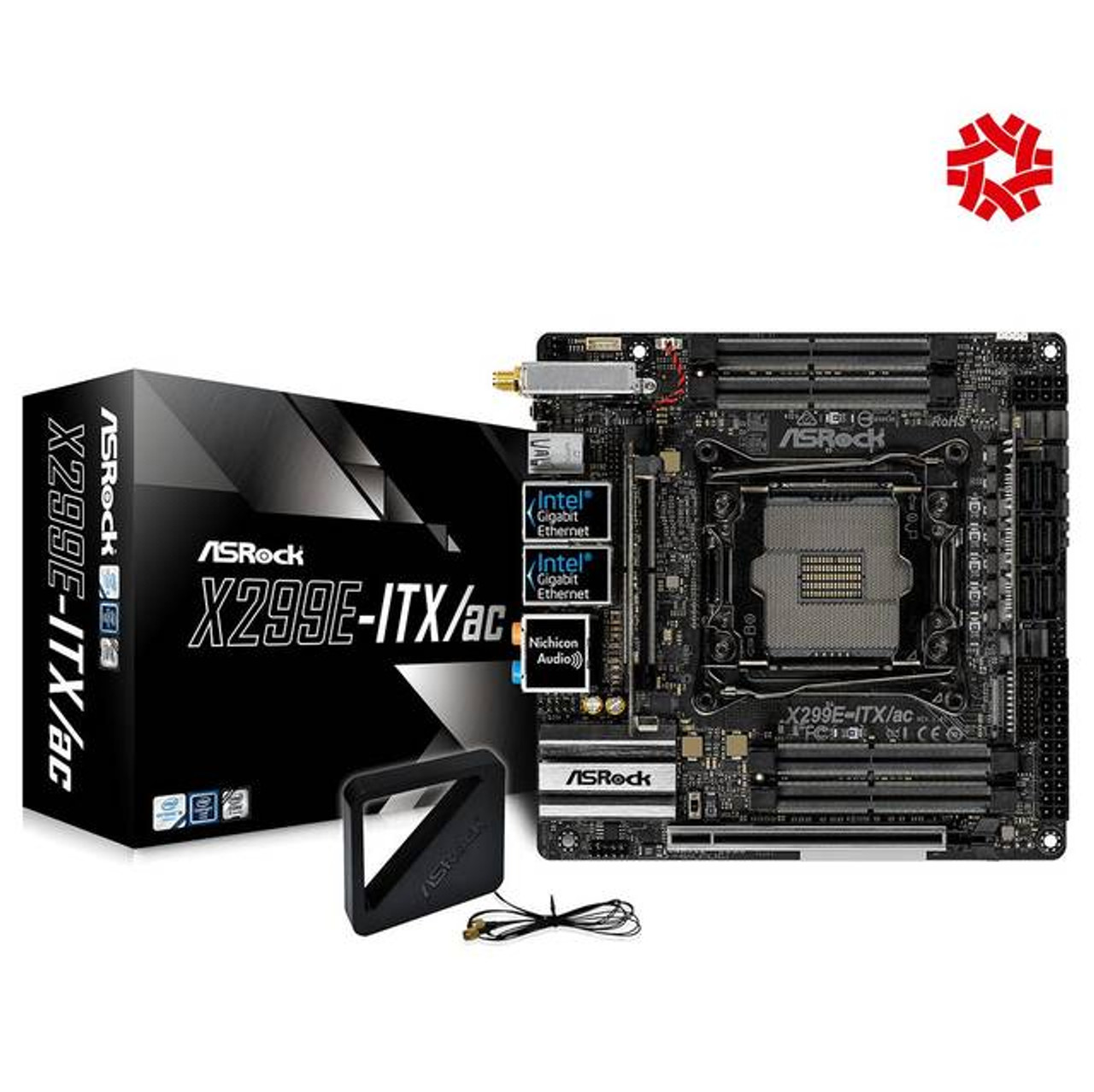 ASRock X299E-ITX/AC LGA2066/ Intel X299/ DDR4/ SATA3&USB3.1/ M.2/ WiFi/ A&2GbE/ Mini-ITX Motherboard