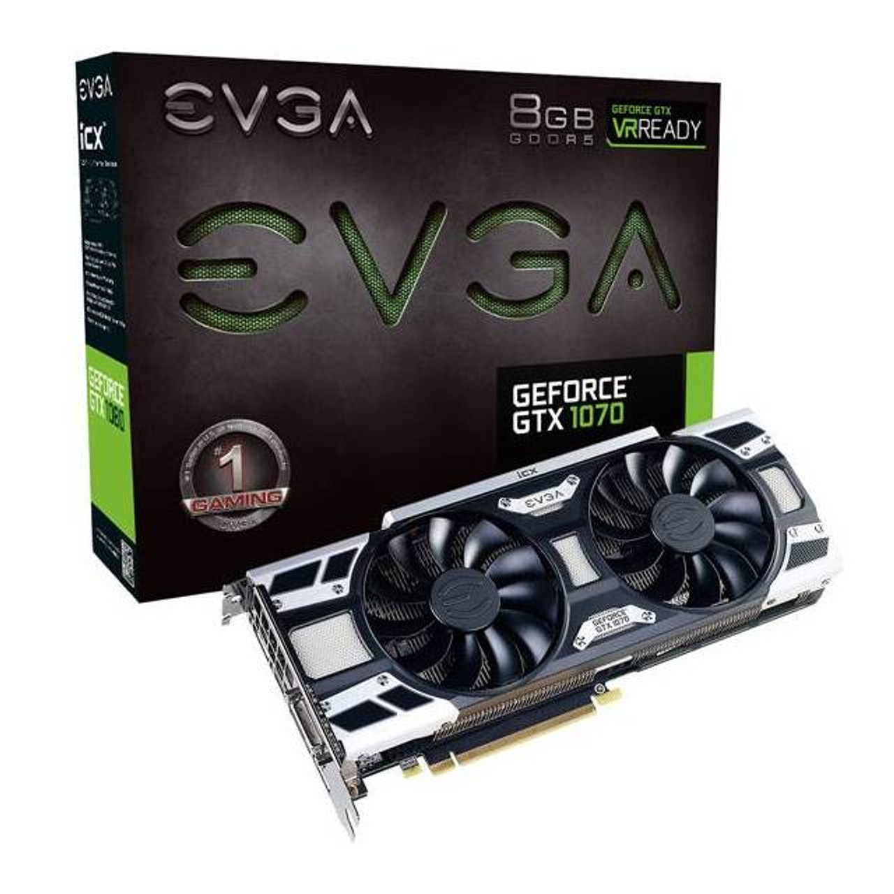 EVGA NVIDIA GeForce GTX 1070 GAMING 8GB GDDR5 DVI/HDMI/3DisplayPort  PCI-Express Video Card w/ iCX - 9 Thermal Sensors & LED G/P/M