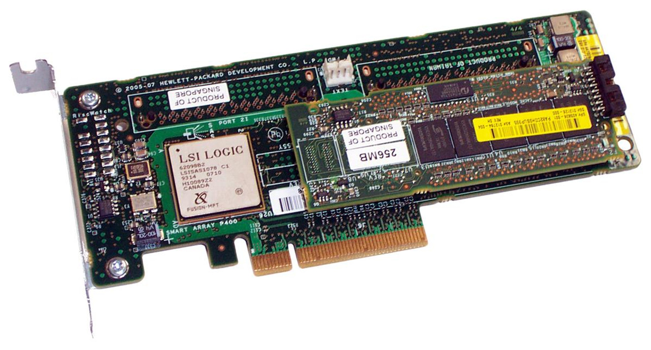 013159-004 - HP Smart Array P400 PCI-Express 8-Channel Serial Attached SCSI (SAS) RAID Controller Card with 256MB BBWC (Battery Backed Write Cache)