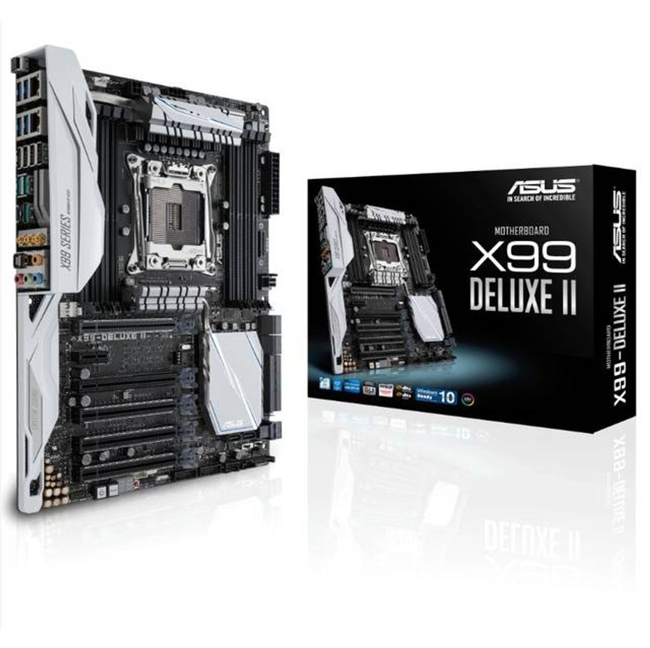 Asus X99-DELUXE II LGA2011-v3/ Intel X99/ DDR4/ Quad CrossFireX & Quad SLI/ SATA3&USB3.1/ M.2&U.2&SATA Express/ WiFi/ A&2GbE/ ATX Motherboard