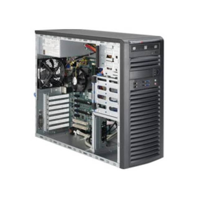 Supermicro SuperWorkstation SYS-5038A-IL LGA1150 500W Mid-Tower Workstation Barebone System (Black)