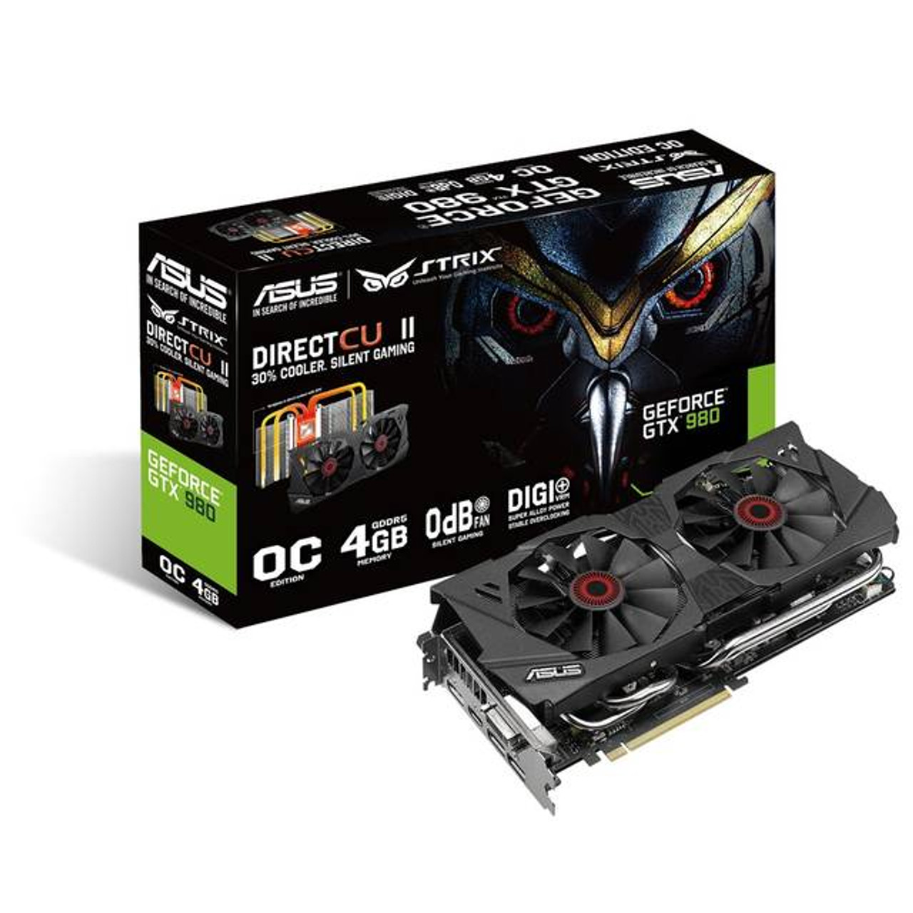 Asus NVIDIA GeForce GTX 980 OC 4GB GDDR5 DVI/HDMI/3DisplayPort PCI-Express  Video Card