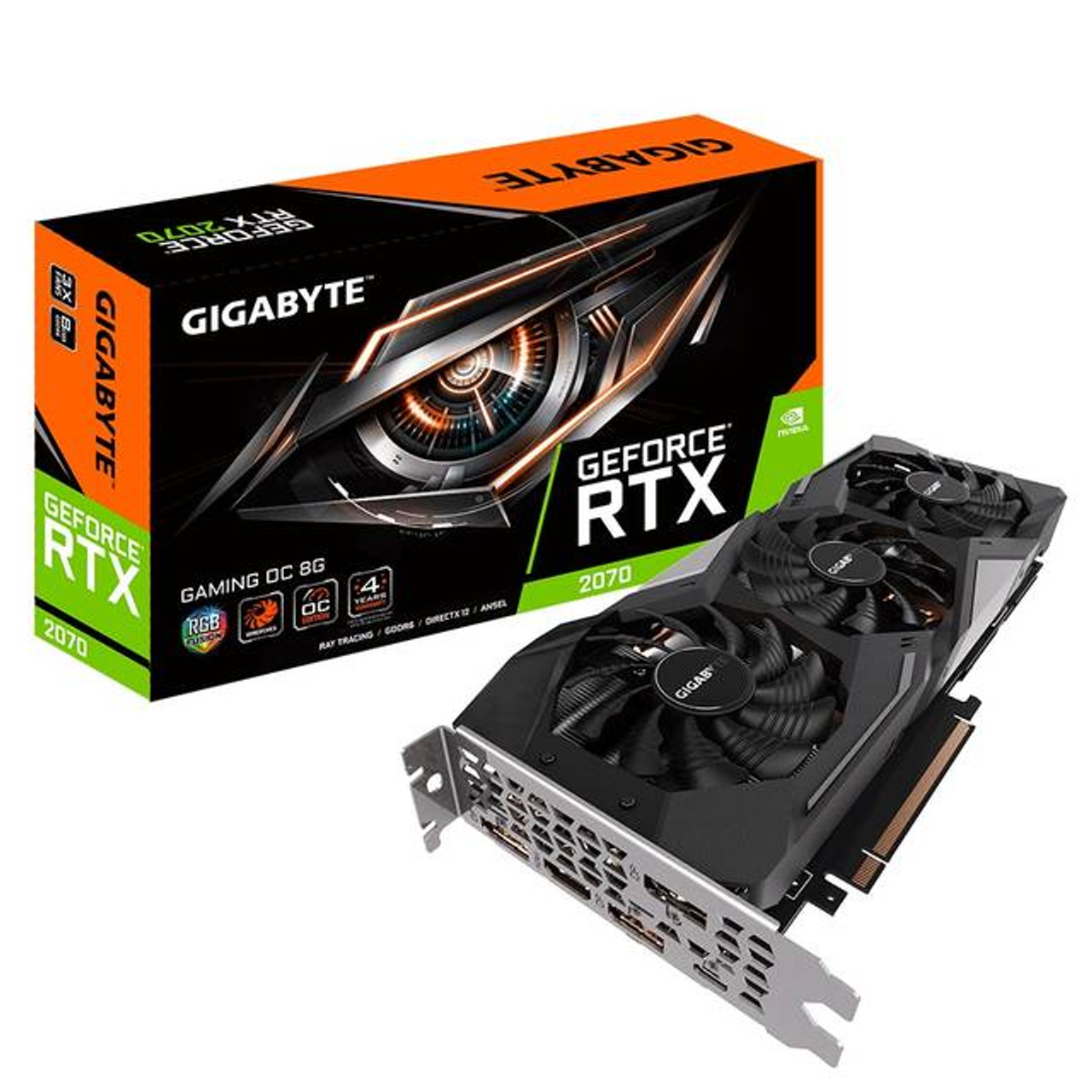 GIGABYTE NVIDIA GeForce RTX 2070 Gaming OC 8GB GDDR6 HDMI/3DisplayPort/USB Type-C PCI-Express Video Card