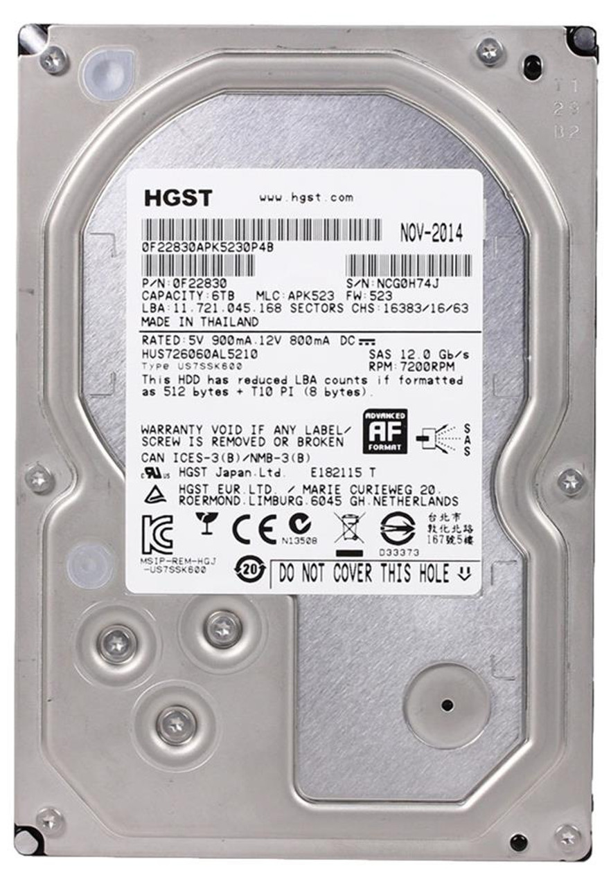 HGST 6TB SAS 128MB-