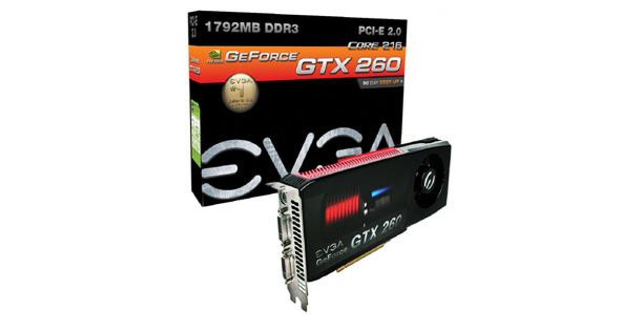 017-P3-1165-RX - EVGA GeForce GTX 260 1792MB 448-Bit DDR3 PCI Express 2.0 x16 HDCP Ready SLI Support Video Graphics Card