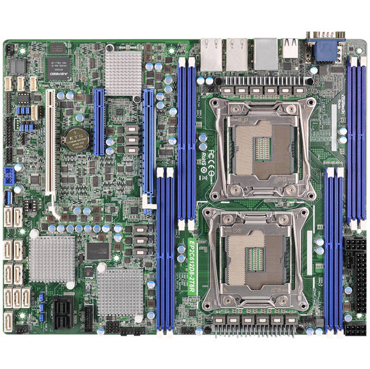 ASRock Rack EP2C612D8-2T8R Dual LGA2011-v3/ Intel C612/ DDR4/ SATA3&SAS3&USB3.0/ V&2GbE/ ATX Server Motherboard
