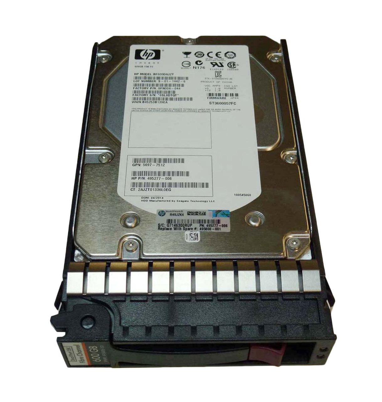 495277-006B - HP 600GB 15000RPM Fibre Channel 4GB/s Hot-Pluggable Dual Port 3.5-inch Hard Drive