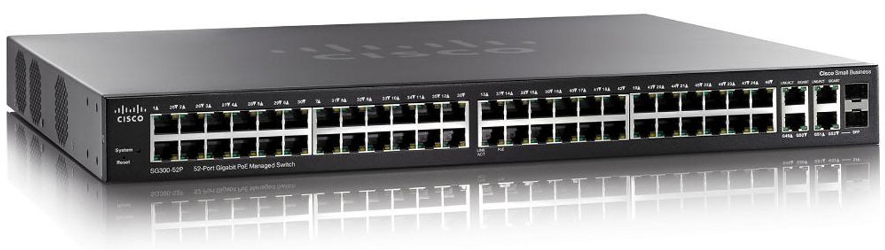 Cisco SG300-52P Managed network switch L3 Gigabit Ethernet (10/100/1000) Power over Ethernet (PoE) 1U