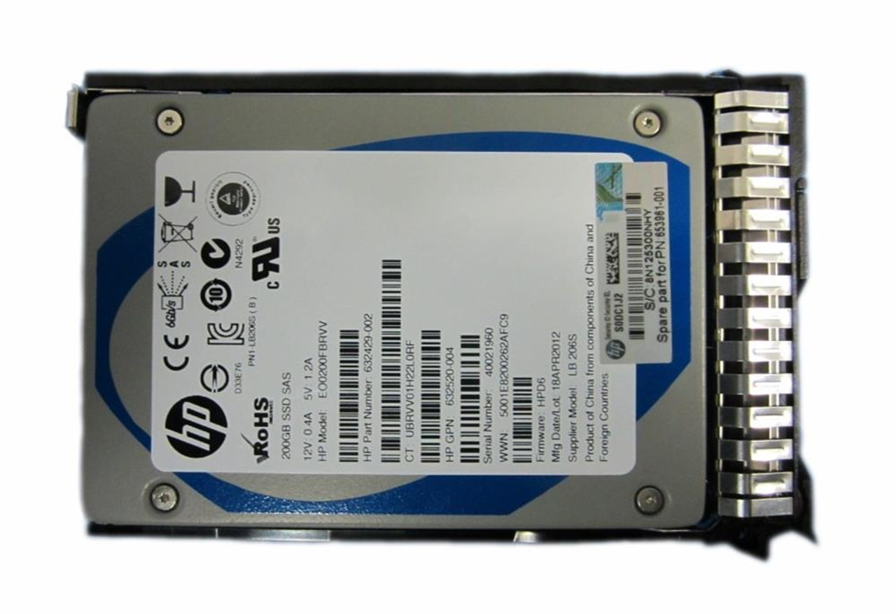 EO0200FBRVV - HP 200GB SAS 6GB/s 2.5-inch Solid State Drive EO0200FBRVV - HP 200GB SAS 6GB/s 2.5-inch Solid State Drive