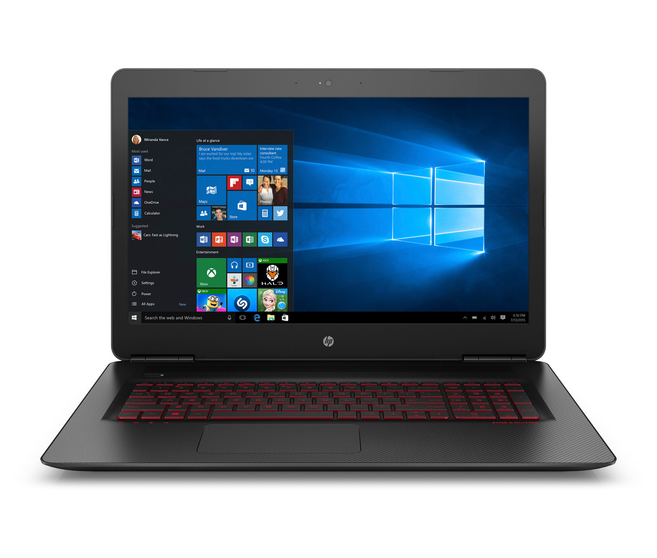 HP OMEN 17-w220nr 2.8GHz i7-7700HQ 17.3" 1920 x 1080pixels Black Notebook