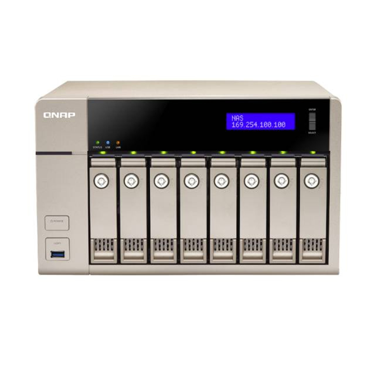 QNAP TVS-863+-16G-US AMD X86 2.4GHz/ 16GB RAM/ 2GbE/ 8SATA3/ USB3.0/ 8-Bay Desktop NAS for SMBs