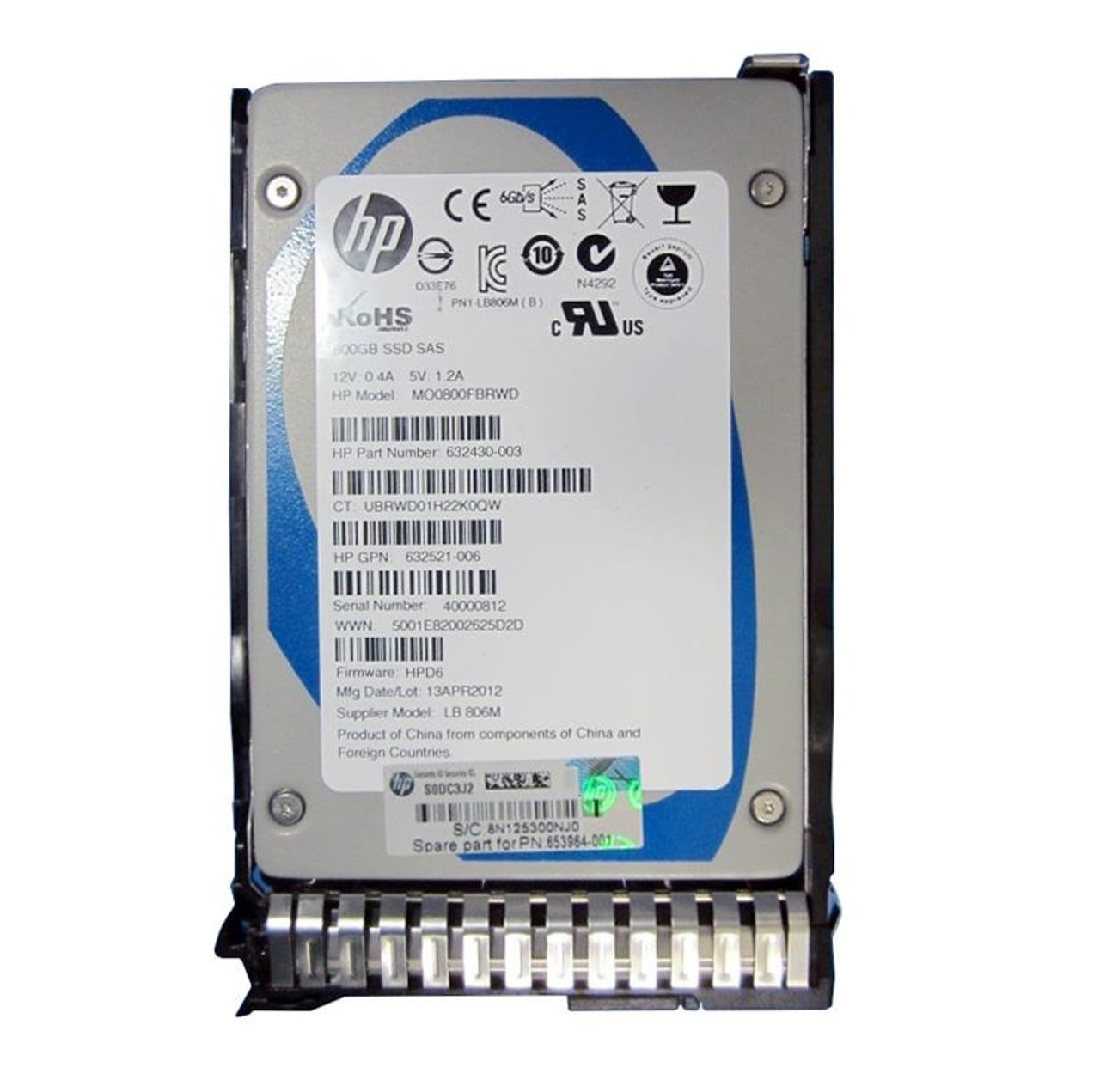 653109-B21 - HP 800GB SAS 6GB/s Hot-Pluggable 2.5-inch MLC Enterprise Solid State Drive 653109-B21 - HP 800GB SAS 6GB/s Hot-Pluggable 2.5-inch MLC Enterprise Solid State Drive