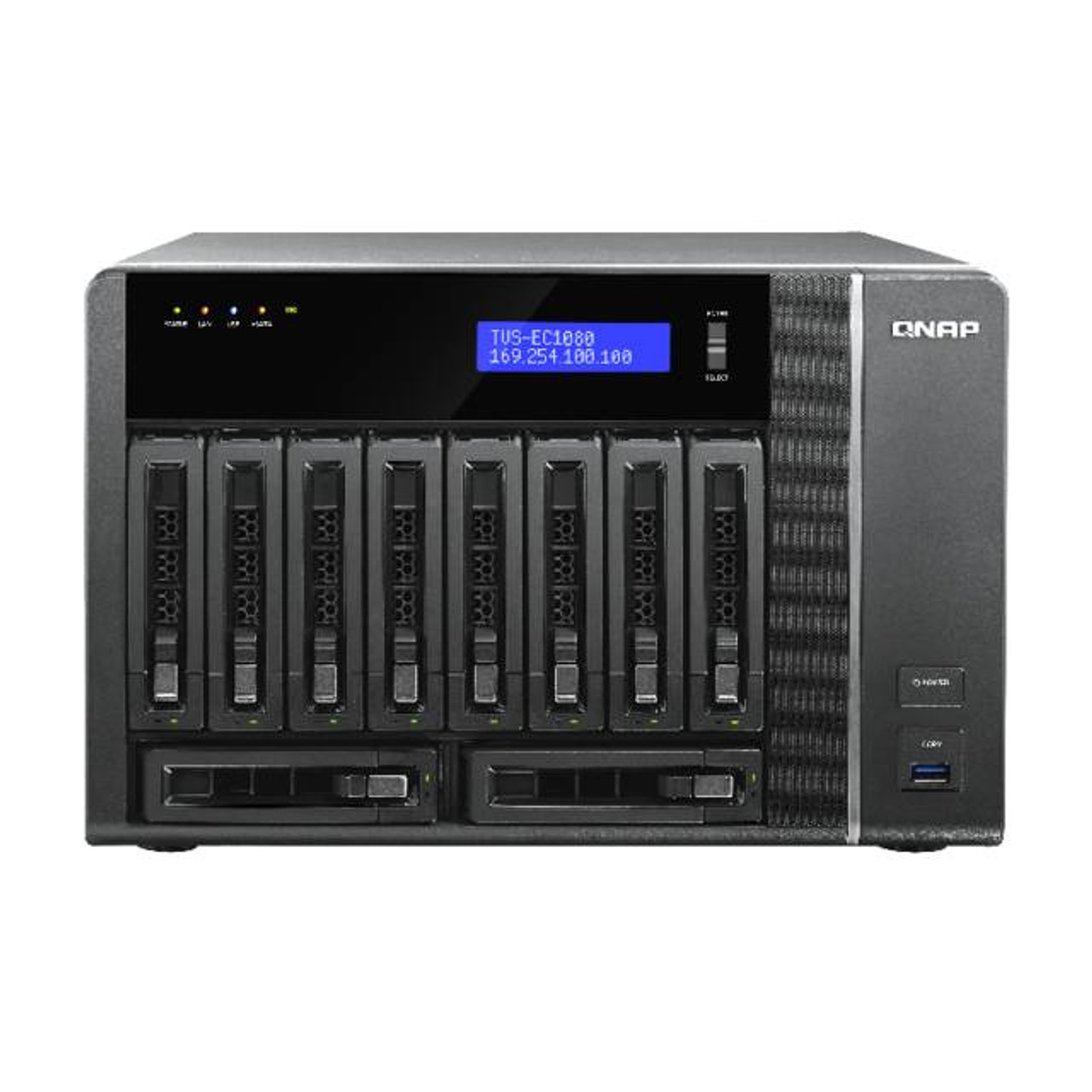 QNAP TVS-EC1080-E3-16G-US Intel Xeon E3-1245 v3 3.4GHz/ 16GB RAM/ 4GbE/ 10SATA3/ USB3.0/ 10-Bay Desktop NAS for Enterprise