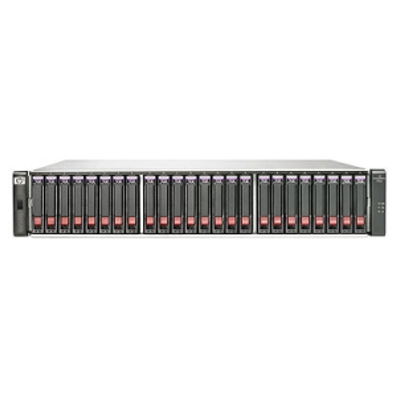 BV917A - HP StorageWorks P2000 DAS Hard Drive Array 12 x HDD Installed 3.60 TB Installed HDD Capacity Serial Attached SCSI (SAS) Controller RAID Supported 24 x Total Bays Fast Ethernet Network (RJ-45) Mini USB 2U Rack-mountable