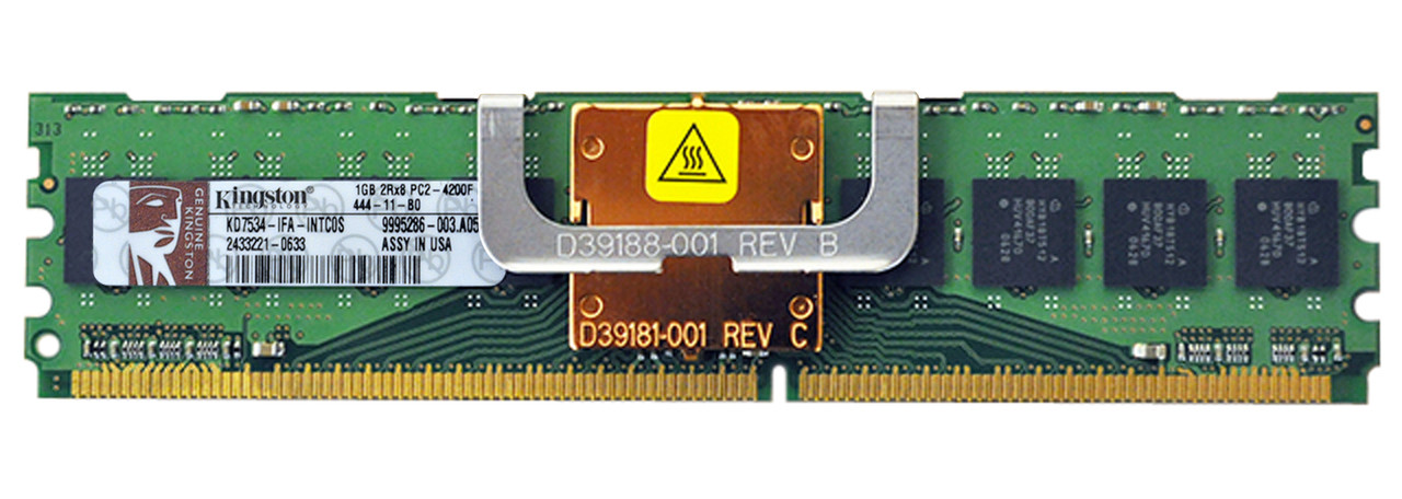 KD7534-IFA-INTCOS - Kingston 1GB PC2-4200 DDR2-533MHz ECC Fully Buffered CL4 240-Pin DIMM Dual Rank Memory Module